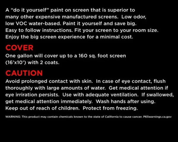 Projection Screen Paint Instructions